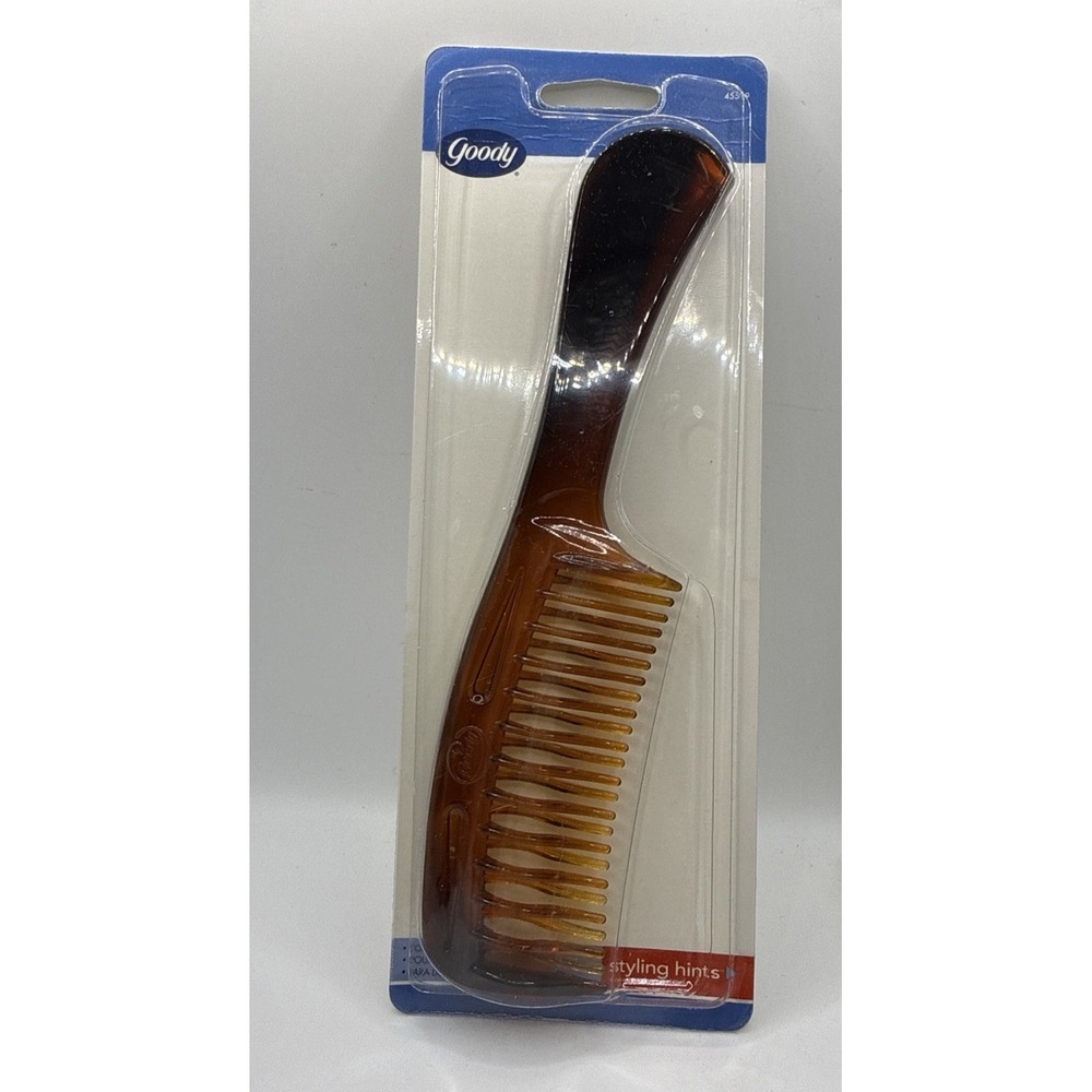 Vintage 2003 Plastic Curved Faux Tortoiseshell Hair Comb Detangle Deadstock NOS